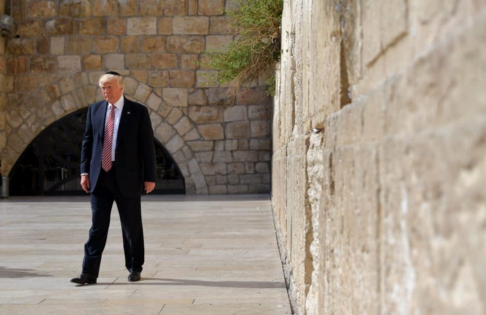 President Trump visits the Western Wall in Jerusalem's Old City on May 22, 2017. (Mandel Ngan/AFP/Getty Images)