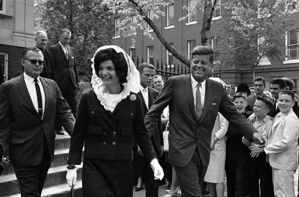 President John F. Kennedy and First Lady Jacqueline Kennedy leave Holy Trinity Catholic Church in Georgetown in Washington on April 29, 1962, after attending Mass. (William J. Smith/AP)