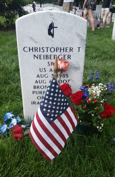 U.S. Army Spc. Christopher Neiberger's gravestone in Arlington National Cemetery. (Courtesy Ami Neiberger-Miller)