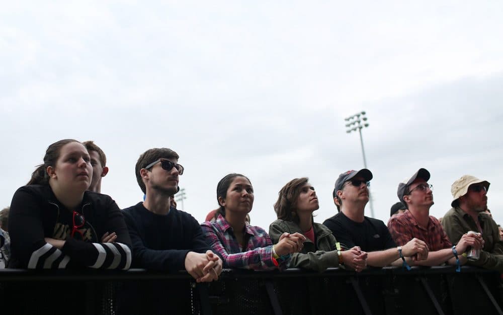 The crowd on Sunday afternoon. (Hadley Green for WBUR)