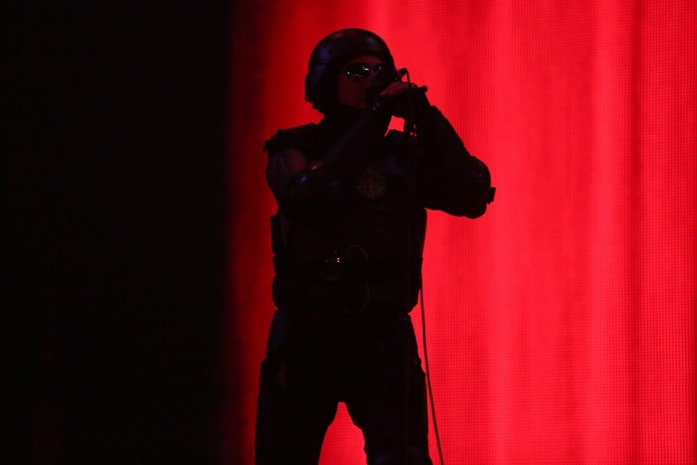 Maynard James Keenan, of Tool, on stage Sunday night. (Hadley Green for WBUR)