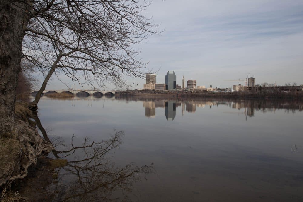 The Connecticut River at Springfield in April (Ryan Caron King/NENC)
