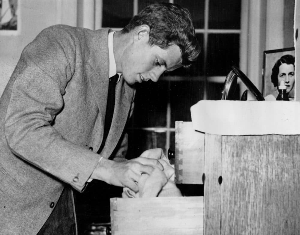 John F. Kennedy, in his junior year at Harvard University, is shown at Harvard's Winthrop House in Cambridge in 1939. (AP)