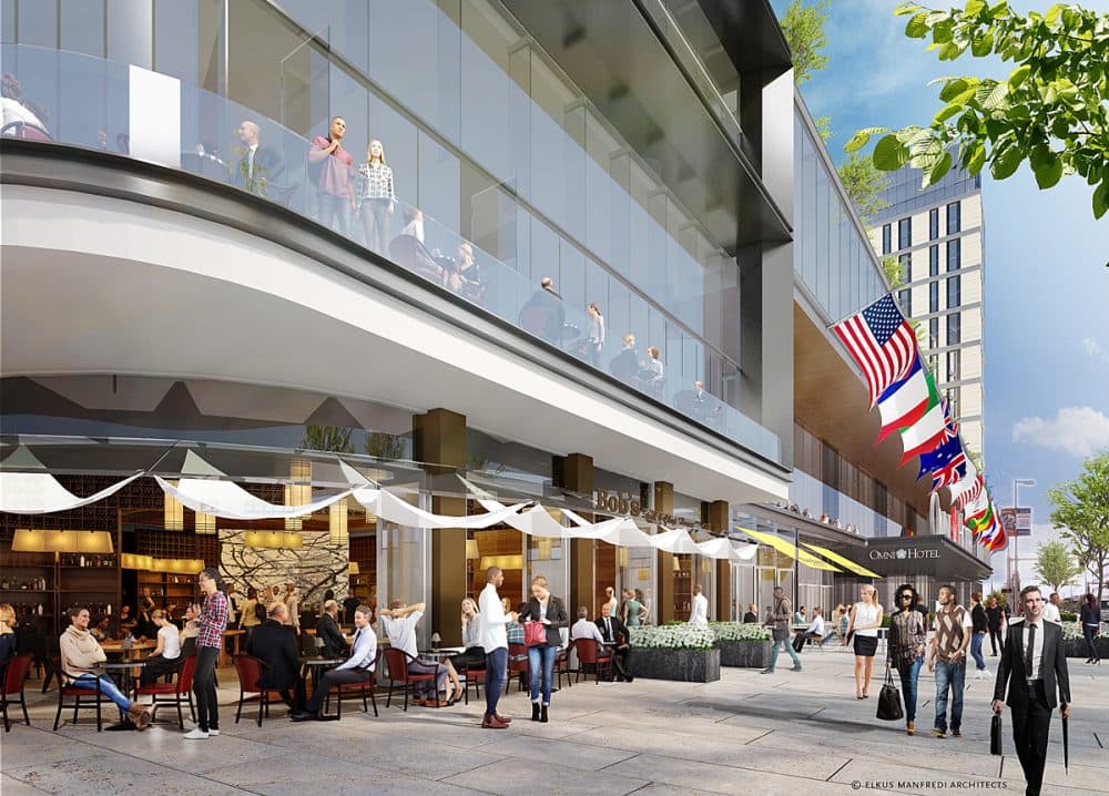 The Omni hotel will feature food and retail space. (Courtesy Elkus Manfredi Architects)