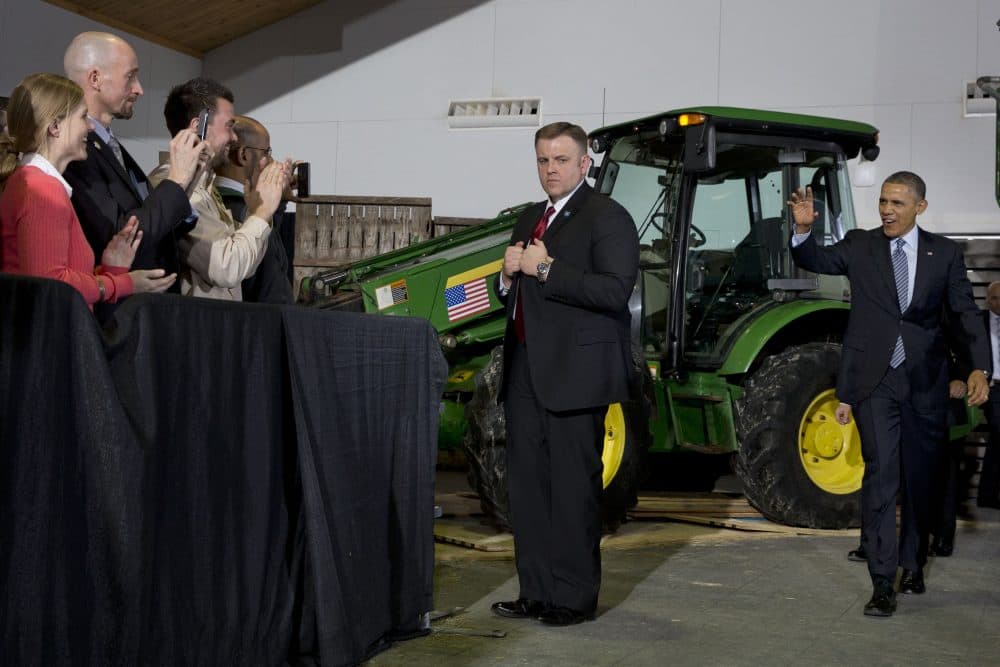 President Barack Obama arrives to speak about the farm bill, Friday, Feb. 7, 2014, at Michigan State University in East Lansing, Mich. (Jacquelyn Martin/AP)