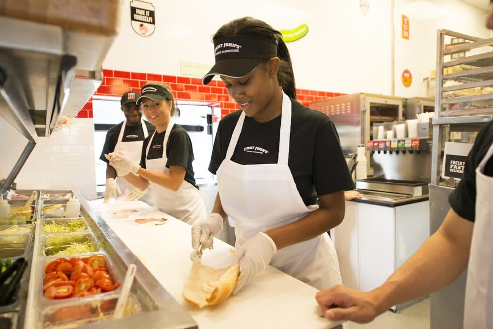 Low-wage workers, from fast-food to construction, are being asked to sign binding noncompete agreements. (Wikimedia Commons/Jimmy John's Franchise, LLC)