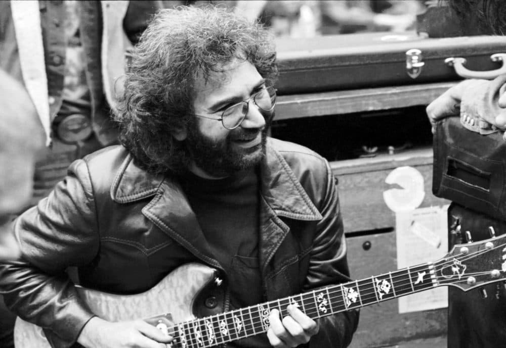 Jerry Garcia backstage before a Grateful Dead concert in Golden Gate Park. (Courtesy Amazon Prime Video)