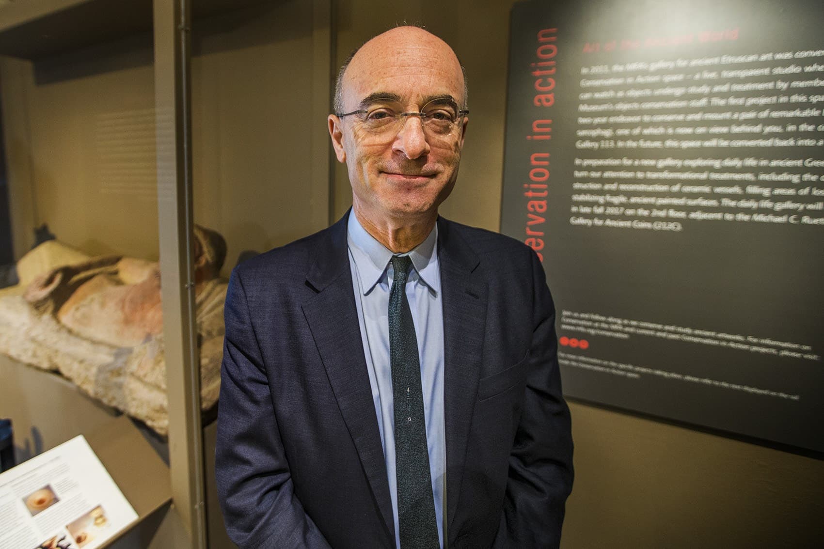 MFA director Matthew Teitelbaum outside the museum's Conservation Lab. (Jesse Costa/WBUR)