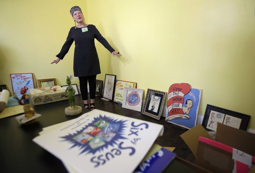 Leagrey Dimond, stepdaughter of Theodor Seuss Geisel, stands among objects and memorabilia at The Amazing World of Dr. Seuss Museum. (Steven Senne/AP)