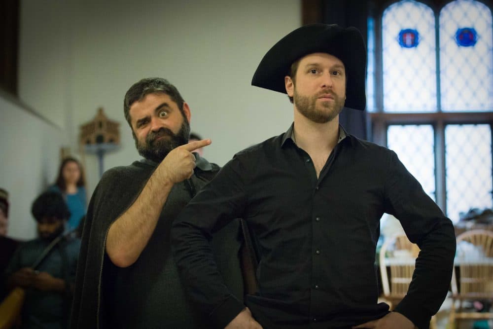 Jason McStoots and Jesse Blumberg of the vocal cast in rehearsals for "Le Carnaval de Venise." (Courtesy Kathy Wittman/BEMF)