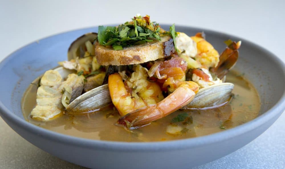 Kathy's French-Style summer fish stew. (Robin Lubbock/WBUR)