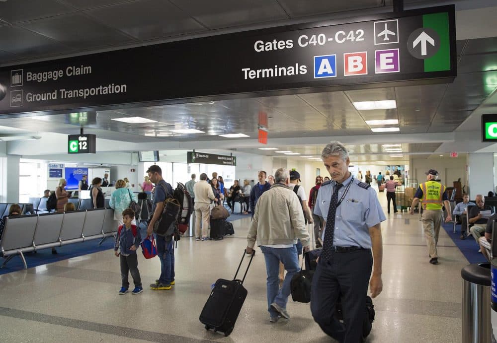 Terminal C at Logan Airport (Robin Lubbock/WBUR)