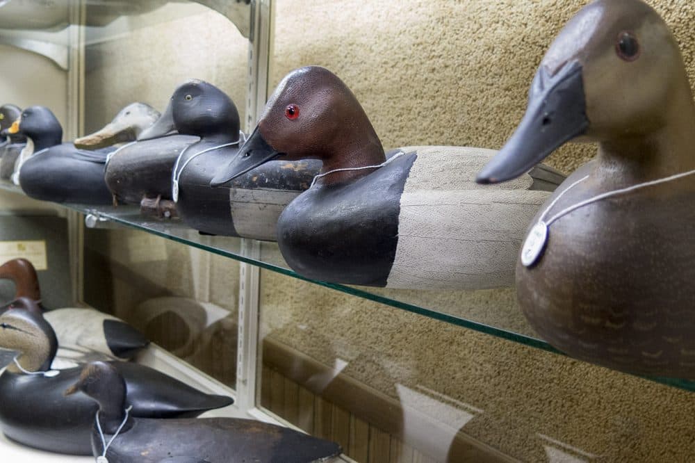 Hand-carved duck decoys have a loyal auction following and can fetch high prices. (Andrea Shea/WBUR)