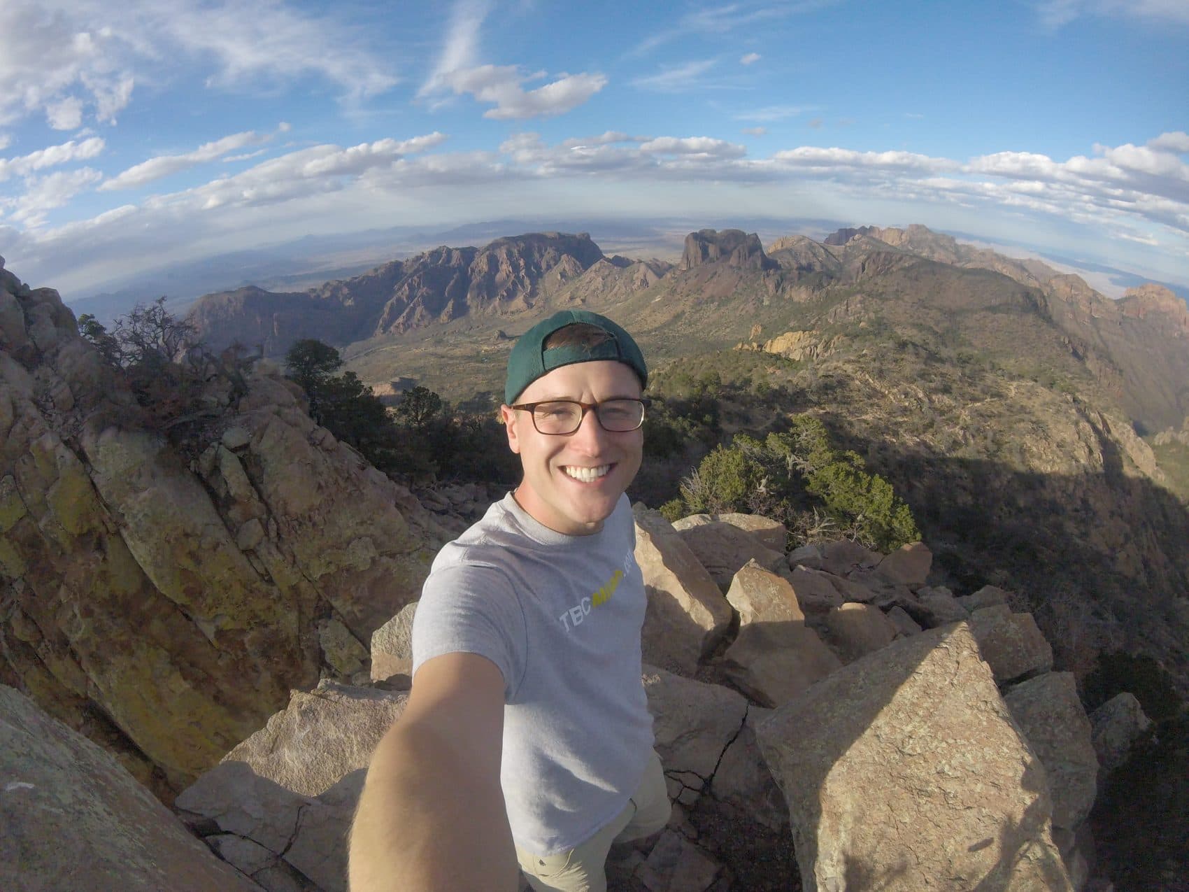 Mikah Meyer on top of Emory Peak in Big Bend National Park in Texas. (Courtesy of Mikah Meyer)