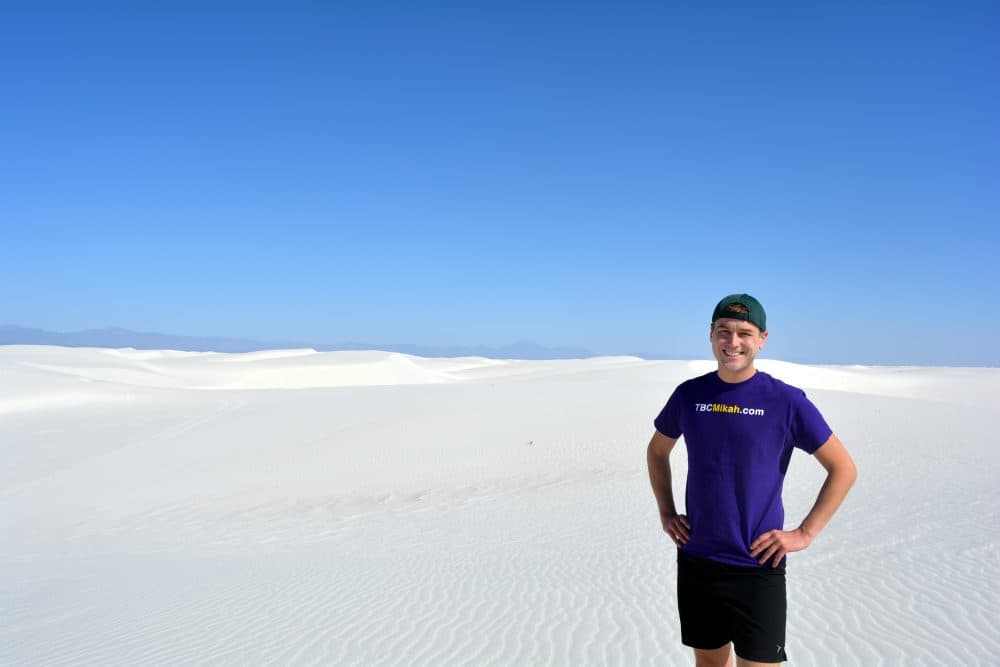 Meyer at the White Sands National Monument in New Mexico. (Courtesy Mikah Meyer)