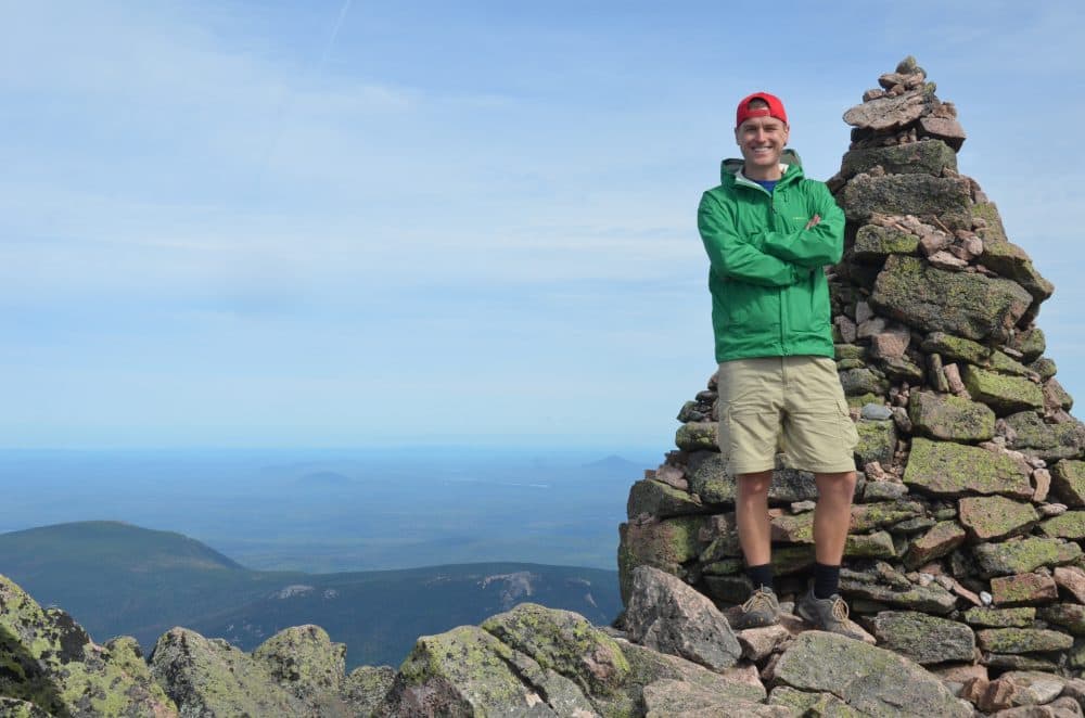 Meyer at the northern terminus of the Appalachian Trail in Maine. (Courtesy Mikah Meyer)