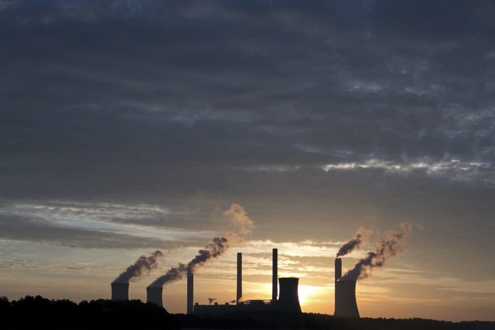 In 2015, 78 percent of Massachusetts voters said they believed the world was getting warmer. Today it's 88 percent -- and the public is coalescing around the cause. Here, the coal-fired Plant Scherer, one of the nation's top carbon dioxide emitters, stands in the distance in Georgia. (Branden Camp/AP)