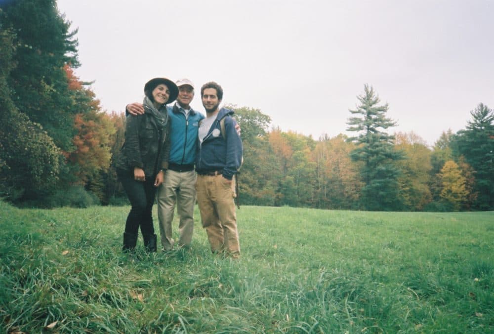 Arpy Saunders, center, with two of his children, Alice and Arpy, on his birthday a few weeks before he died. (Courtesy of Greg Ralich)