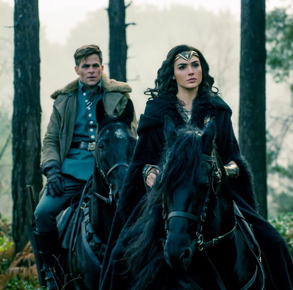 Chris Pine as American pilot Steve Trevor and Gal Gadot as Wonder Woman. (Courtesy Clay Enos/Warner Bros. Pictures)