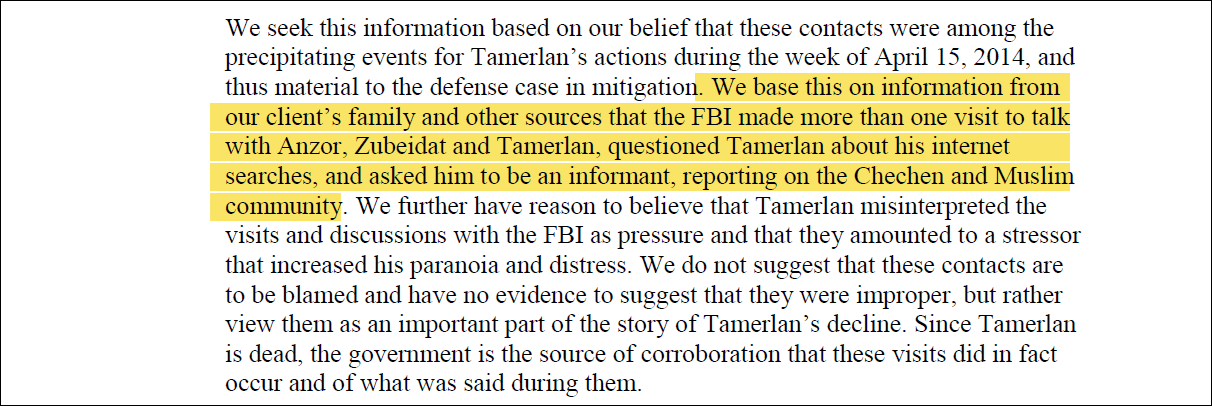 Excerpt of Dzhokhar Tsarnaev defense motion, filed March 28, 2014