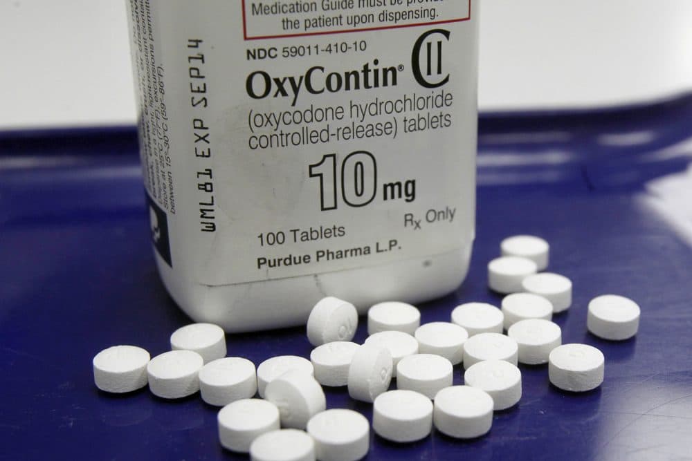 Pictured here is OxyContin. Gov. Baker called for tighter prescription rules and a reform for treatment for opioid addiction. (Toby Talbot, File/AP)