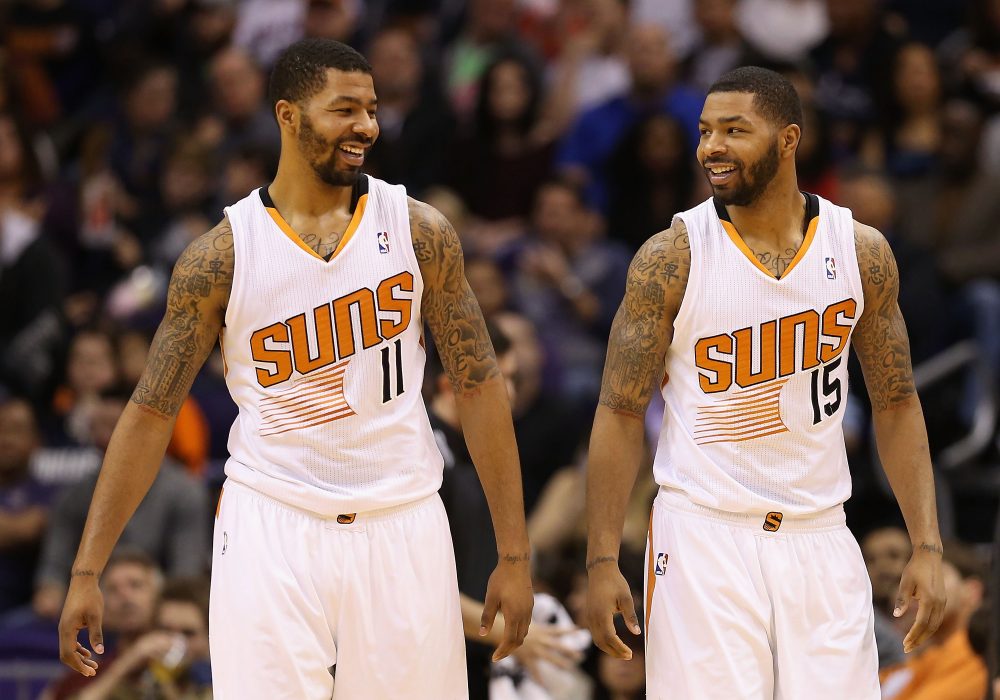 Markieff Morris #11 and Marcus Morris #15 are just one set of identical twins in pro sports. (Christian Petersen/Getty Images)