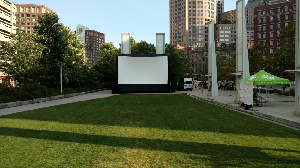 The setup on the Rose Kennedy Greenway. (Courtesy Coolidge Corner Theatre)