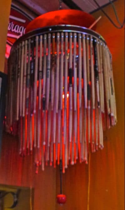 Ken Scobie's drumstick chandelier that hangs at the Midway. (Courtesy Ken Scobie)