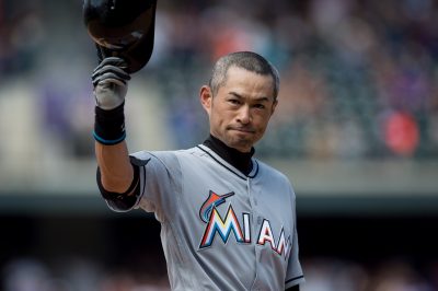 Ichiro Suzuki, after hitting a seventh inning triple against the Colorado Rockies for the 3,000th hit of his major league career. (Dustin Bradford/Getty Images)
