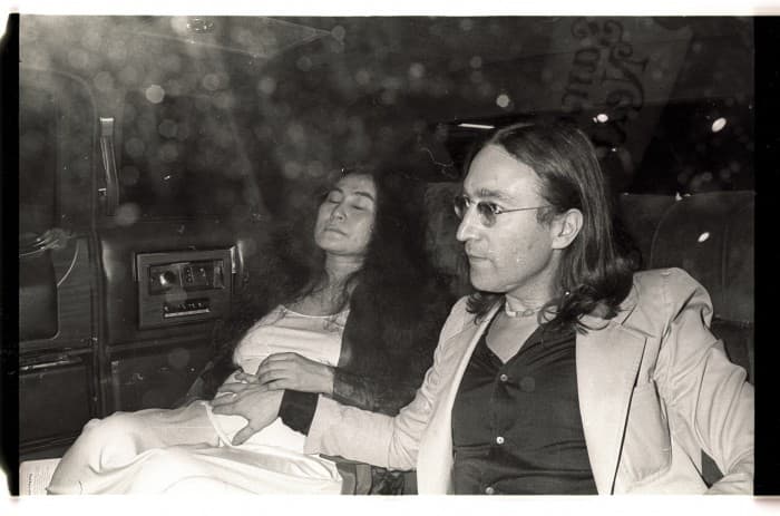 A photo of Yoko Ono and John Lennon in 1974, taken by Gene Spatz. (Courtesy POBA)
