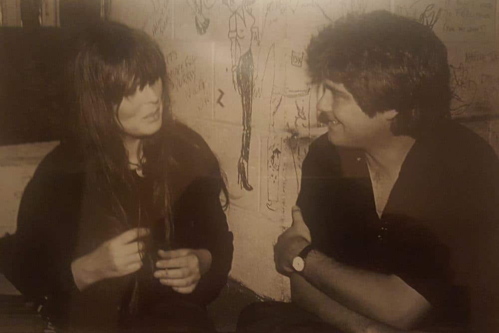 Nico with music writer Jim Sullivan in Cambridge back in 1982. (Courtesy Susan Wilson)