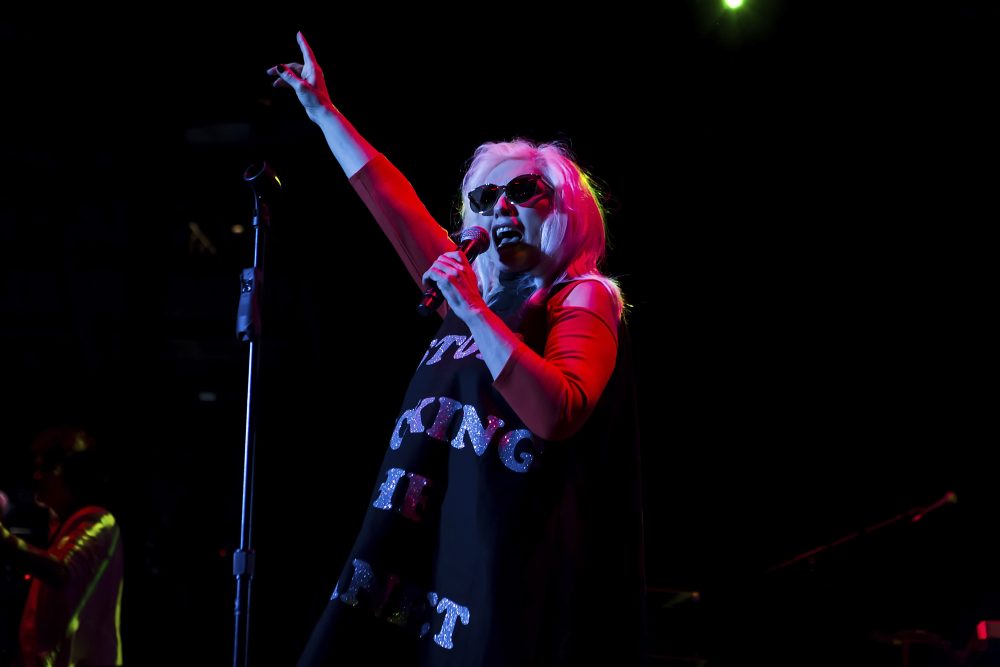 Singer Debbie Harry performs with Blondie at The Roundhouse in London on May 3, 2017. (Grant Pollard/Invision/AP)