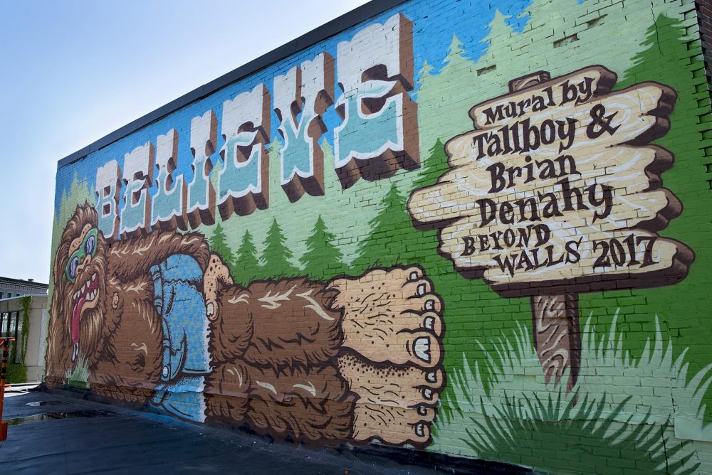 North Shore residents Tallboy and Denahy's mural on Spring Street in Lynn. (Robin Lubbock/WBUR)