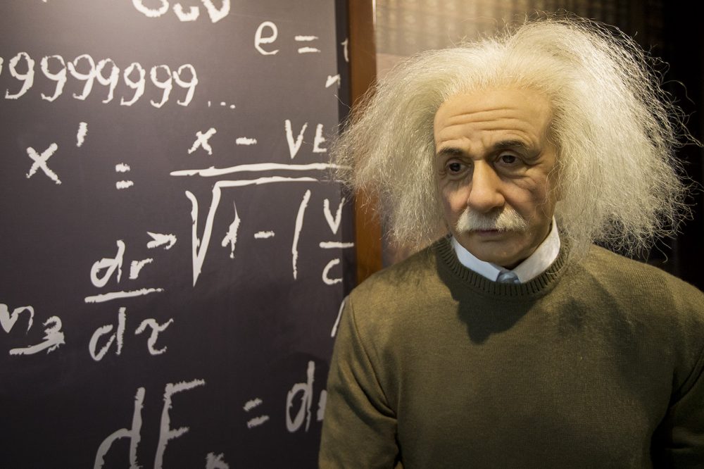 Albert Einstein in wax. (Jesse Costa/WBUR)