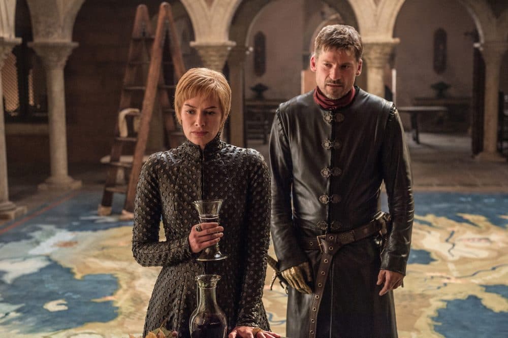 This image released by HBO shows Lena Headey, left, and Nikolaj Coster-Waldau in &quot;Game of Thrones,&quot; which premiered its seventh season on Sunday, July 16. (Helen Sloan/AP)