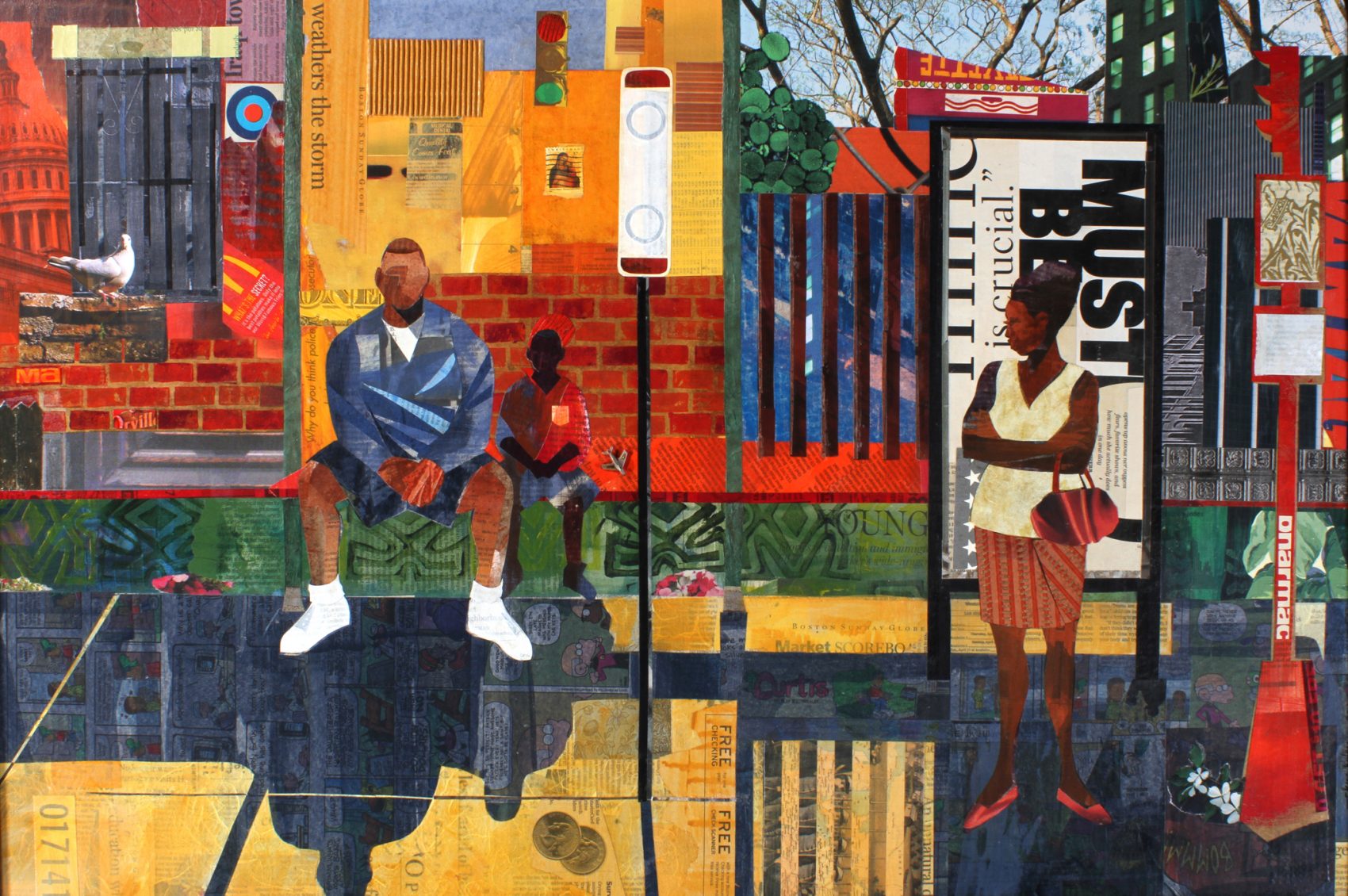 &quot;Bus Stop&quot; by Ekua Holmes. (Courtesy of the artist)