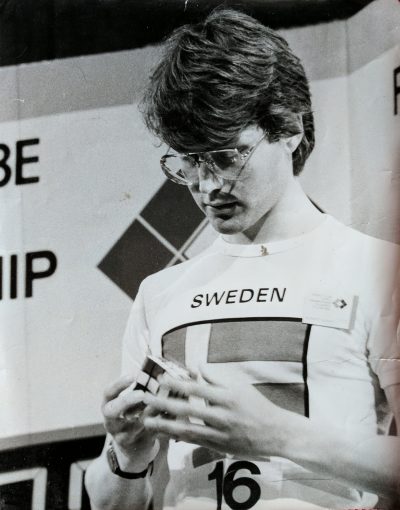 Lars Petrus represented Sweden at the very first Rubik’s Cube world championship in 1982. He took fourth place. (Courtesy Lars Petrus)