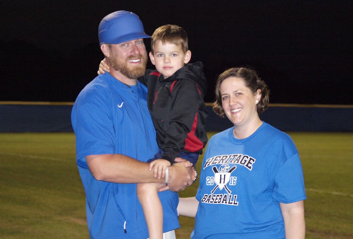 Rob and Julia Querry in 2016 with their son Brady, then aged four. (Courtesy)