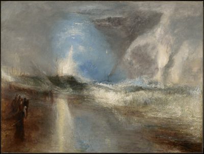Joseph Mallord William Turner's &quot;Rockets and Blue Lights (Close at Hand) to Warn Steamboats of Shoal Water,&quot; 1840. (Courtesy Clark Art Institute)