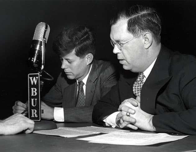 John F. Kennedy, then a U.S. senator, in a 1951 interview with WBUR.