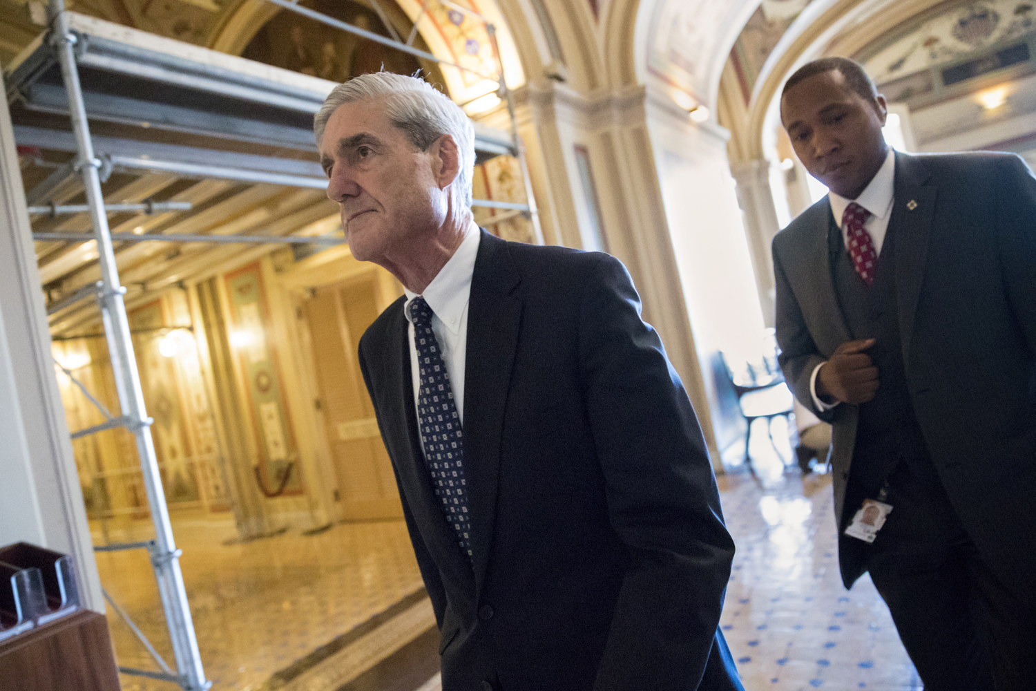 Special Counsel Robert Mueller departs after a closed-door meeting with members of the Senate Judiciary Committee at the Capitol in Washington, Wednesday, June 21, 2017. (J. Scott Applewhite/AP)