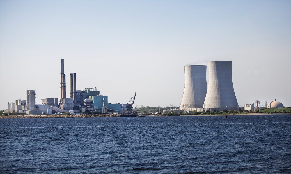 Brayton Point, in Somerset, was the last coal plant in the state until it shut down earlier this year. (Jesse Costa/WBUR)