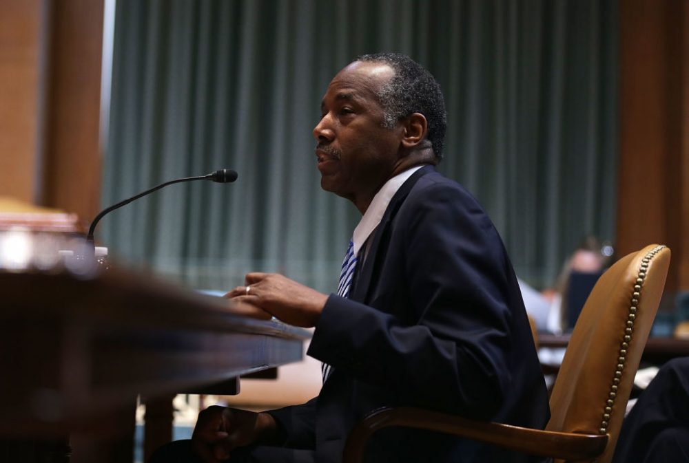 Housing and Urban Development Secretary Ben Carson testifies during a hearing before the Transportation, Housing and Urban Development, and Related Agencies Subcommittee of the Senate Appropriations Committee June 7, 2017 on Capitol Hill in Washington. (Alex Wong/Getty Images)