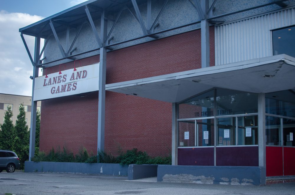 Lanes and Games has been a mecca for fans of candlepin and tenpin bowling since 1983. Under previous owners, the business was named the Turnpike Bowladrome, which opened in 1942. (Sharon Brody/WBUR)