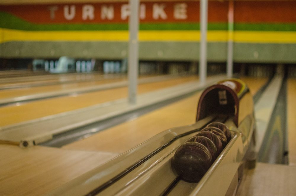 Candlepins are on the first floor, with tenpins upstairs. (Sharon Brody/WBUR)