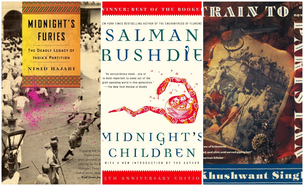The covers of (left to right) "Midnight's Furies," by Nisid Hajari, "Midnight's Children," by Salman Rushdie and "Train To Pakistan," by Khushwant Singh. (Courtesy of the publishers)