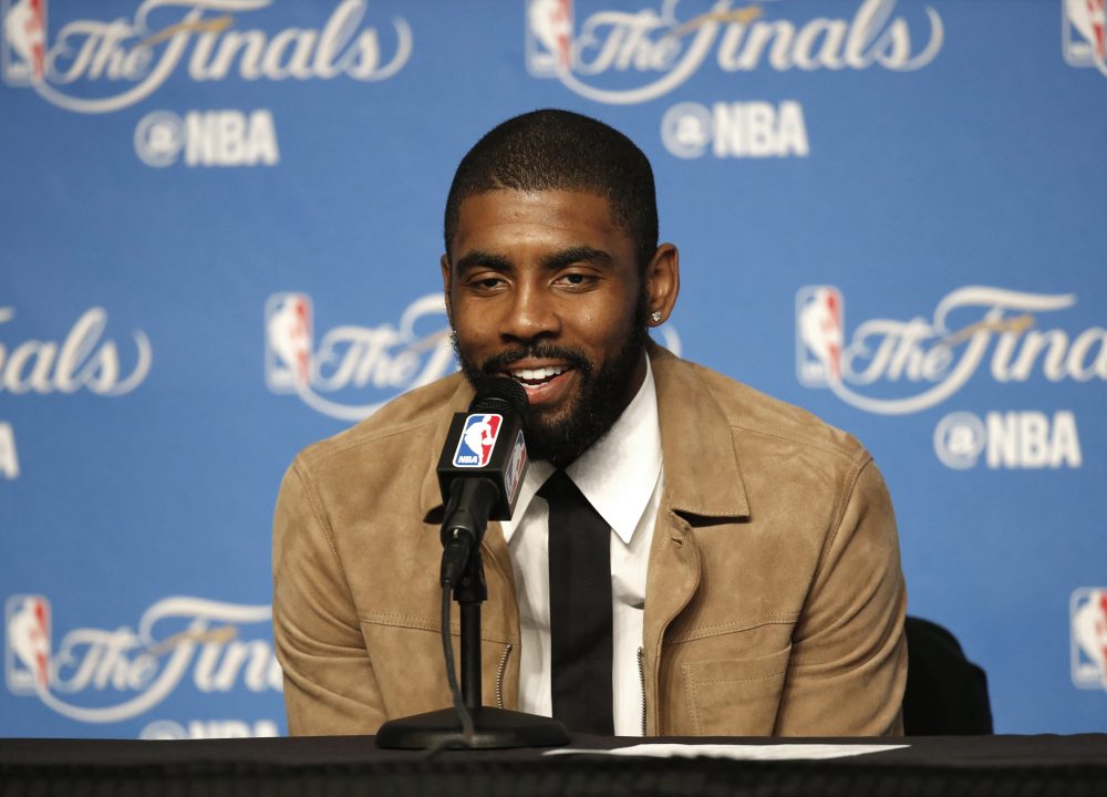 Cleveland Cavaliers' Kyrie Irving speaks to reporters in June in Cleveland. (Ron Schwane/AP)