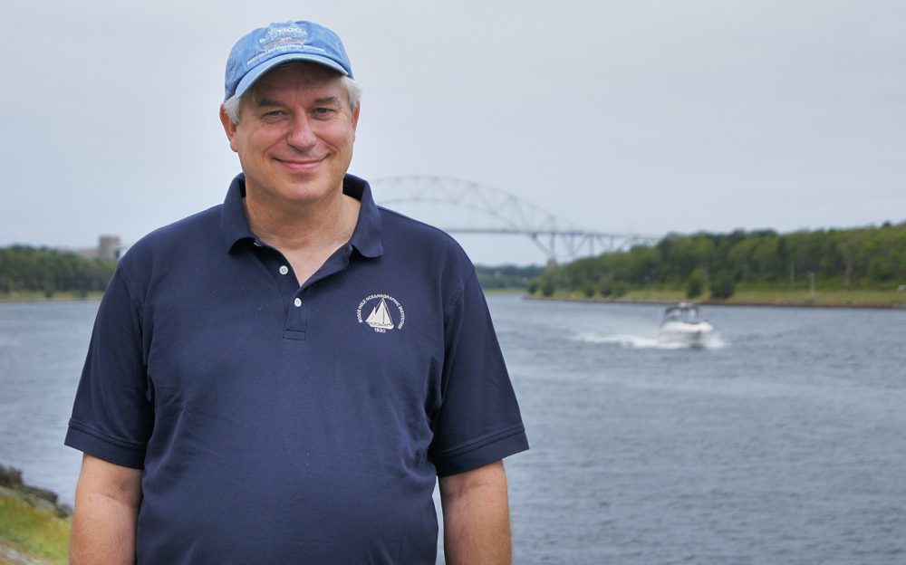 Glen Gawarkiewicz, senior scientist at Woods Hole Oceanographic Institution, along the Cape Cod Canal in Bourne. (Lynn Jolicoeur/WBUR)