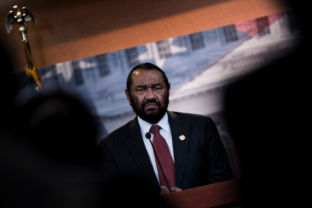 U.S. Rep. Al Green (D-Texas) speaks about articles of impeachment for U.S. President Donald Trump during a press conference on Capitol Hill June 7, 2017 in Washington. (Brendan Smialowski/AFP/Getty Images)