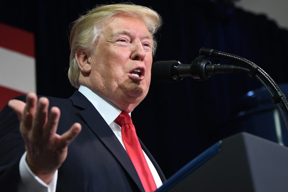 President Trump participates in a tax overhaul kickoff event at the Loren Cook Company in Springfield, Mo., on Aug. 30, 2017. (Jim Watson/AFP/Getty Images)